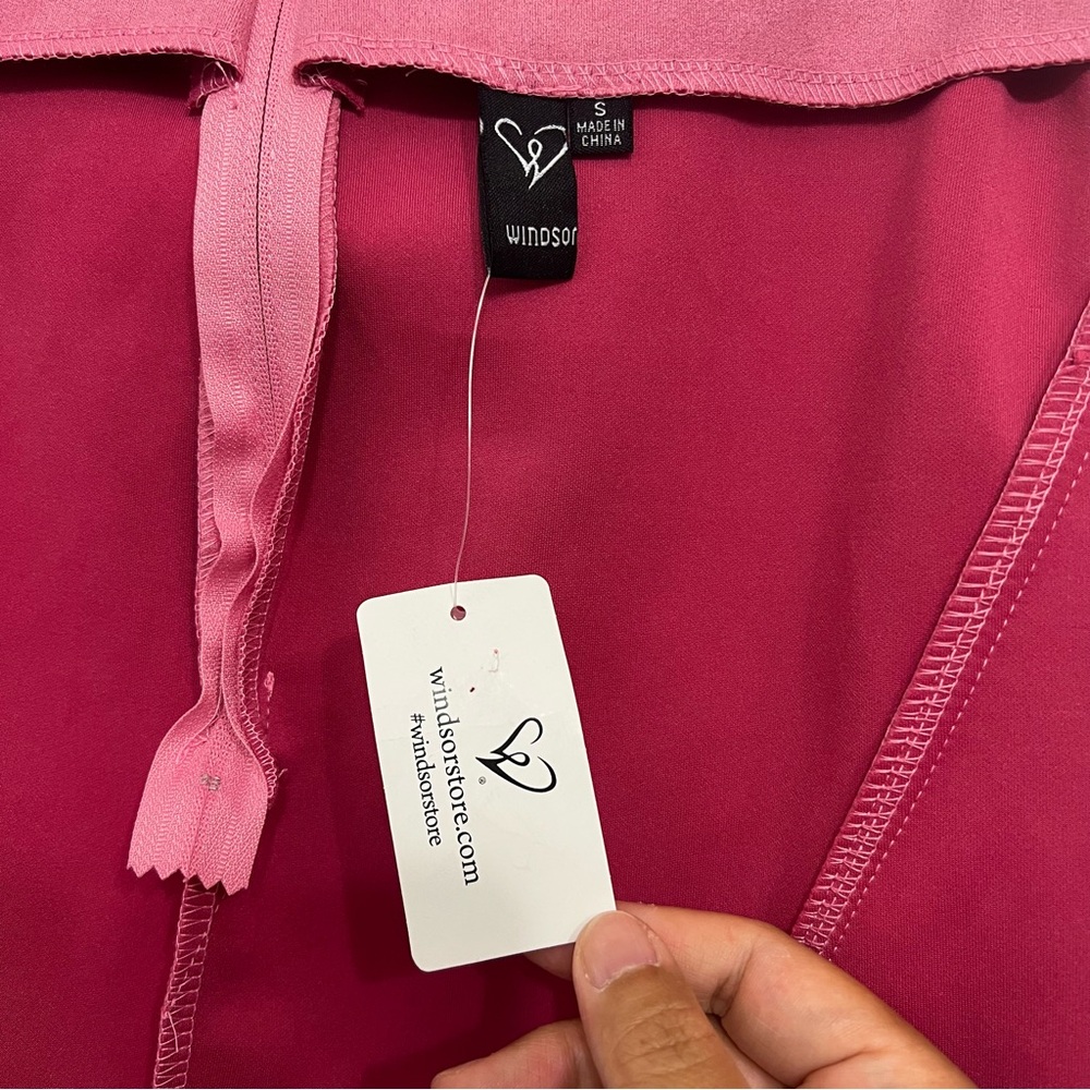 Windsor Small Pink Faux Suede Cowgirl Chic Festival Fringe Western Mini Skirt - Picture 8 of 11